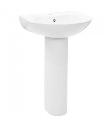 vidaXL Freestanding Basin with Pedestal Ceramic White 520x440x190 mm