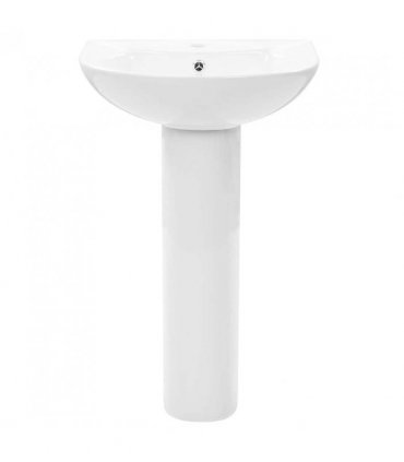 vidaXL Freestanding Basin with Pedestal Ceramic White 520x440x190 mm