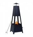 vidaXL Fire Pit Black 35x35x99 cm Steel