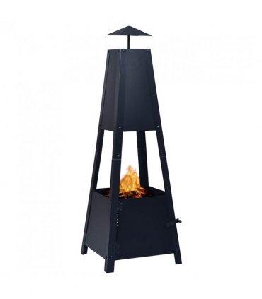vidaXL Fire Pit Black 35x35x99 cm Steel
