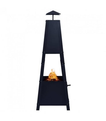 vidaXL Fire Pit Black 35x35x99 cm Steel