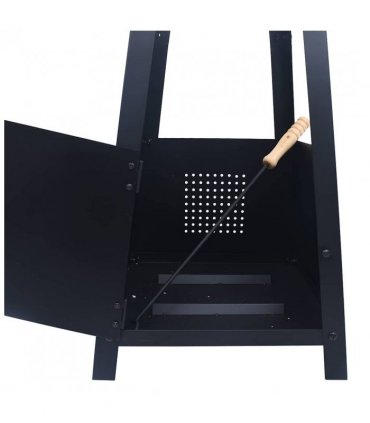 vidaXL Fire Pit Black 35x35x99 cm Steel