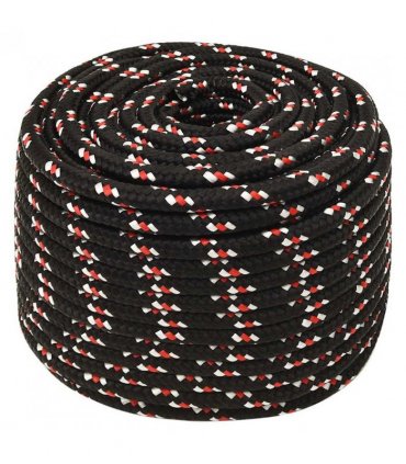 vidaXL Boat Rope Black 12 mm 25 m Polypropylene