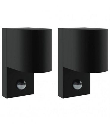 vidaXL Outdoor Wall Light 2 pcs Black 12 x 7 x 15 cm Stainless Steel