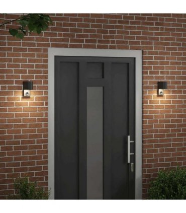 vidaXL Outdoor Wall Light 2 pcs Black 12 x 7 x 15 cm Stainless Steel