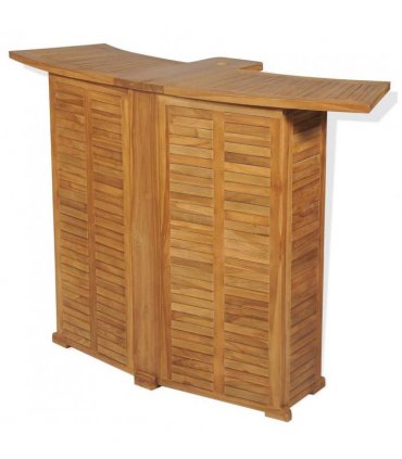 vidaXL Outdoor Bar Set | Brown | Solid Teak Wood | Medium | Foldable