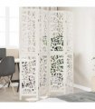 vidaXL Room Divider 4 Panels White Solid Wood Paulownia