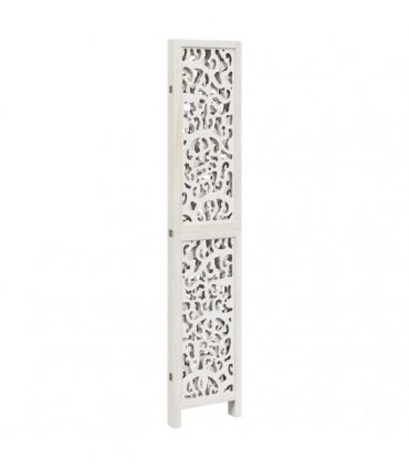 vidaXL Room Divider 4 Panels White Solid Wood Paulownia