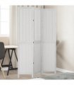 vidaXL Room Divider 3 Panels White Solid Wood Paulownia