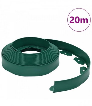 vidaXL Lawn Edgings Green 2000 x 4 x 5 cm Plastic