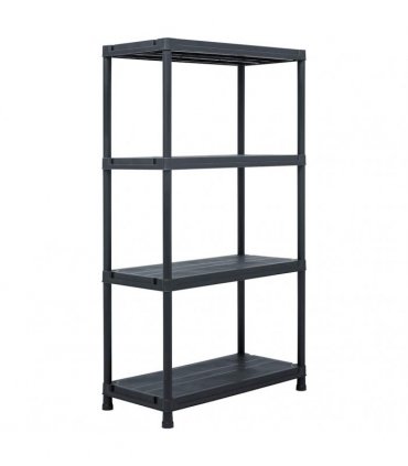 vidaXL Storage Shelf Racks 5 pcs Black 60x30x138 cm Plastic