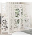 vidaXL Room Divider 5 Panels White Solid Wood Paulownia