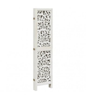 vidaXL Room Divider 5 Panels White Solid Wood Paulownia