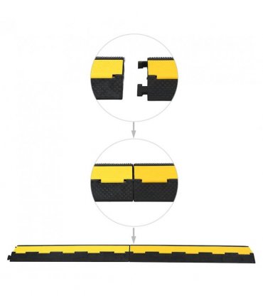 vidaXL Cable Protector Ramps 2 pcs 2 Channels Rubber 101.5 cm