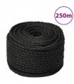 vidaXL Work Rope Black 10 mm 250 m Polypropylene
