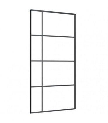 vidaXL Sliding Door with Hardware Set Black 102.5x205 cm ESG Glass