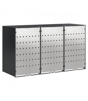 vidaXL Wheelie Bin Storage for 3 Bins Anthracite 204 x 77.5 x 115.5 cm