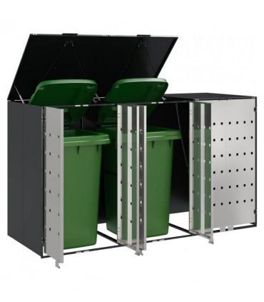 vidaXL Wheelie Bin Storage for 3 Bins Anthracite 204 x 77.5 x 115.5 cm
