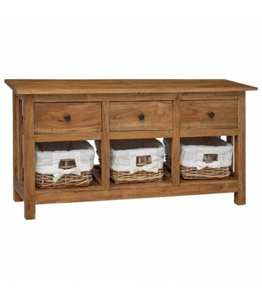 vidaXL Sideboard Solid Mahogany Wood 100x30x50 cm