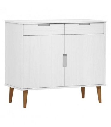 vidaXL Sideboard MOLDE White 90x40x80 cm Solid Wood Pine