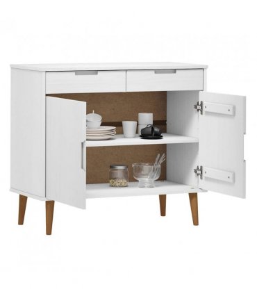 vidaXL Sideboard MOLDE White 90x40x80 cm Solid Wood Pine