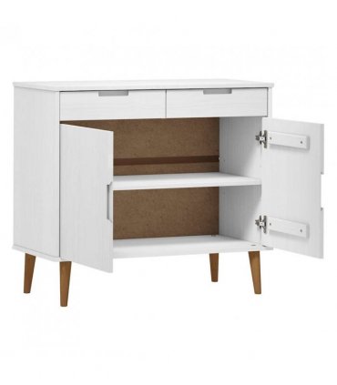 vidaXL Sideboard MOLDE White 90x40x80 cm Solid Wood Pine