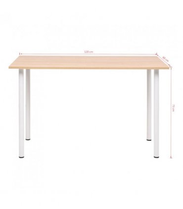 vidaXL Dining Table 120x60x73 cm Oak and White
