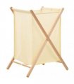vidaXL Laundry Basket Cedar Wood and Fabric Beige 42x41x64 cm