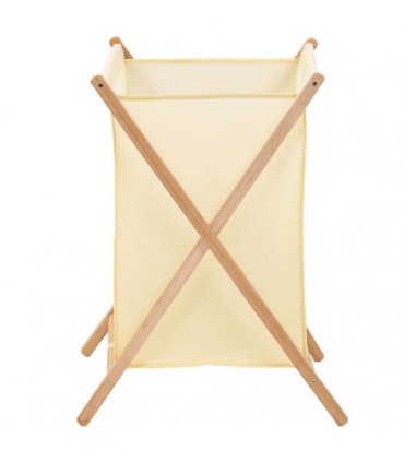 vidaXL Laundry Basket Cedar Wood and Fabric Beige 42x41x64 cm