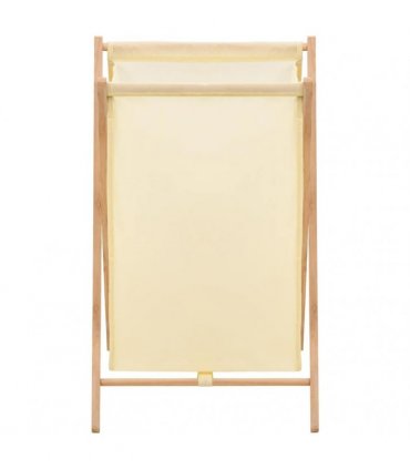 vidaXL Laundry Basket Cedar Wood and Fabric Beige 42x41x64 cm
