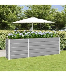 vidaXL Planter Light Grey 240 x 40 x 75 cm Steel
