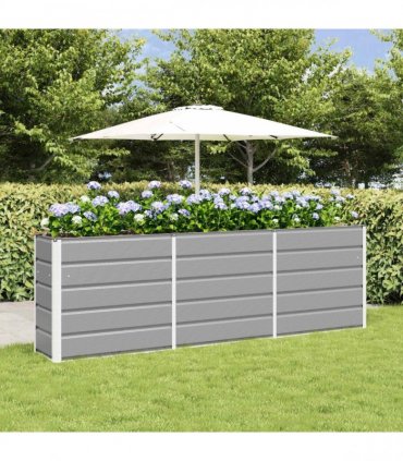 vidaXL Planter Light Grey 240 x 40 x 75 cm Steel
