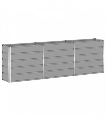vidaXL Planter Light Grey 240 x 40 x 75 cm Steel