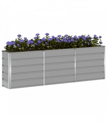 vidaXL Planter Light Grey 240 x 40 x 75 cm Steel