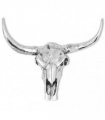 vidaXL Skull Head Decoration Wall-Mounted Aluminium Silver