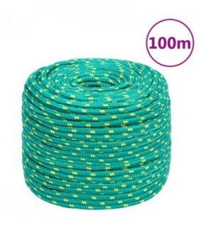 vidaXL Boat Rope Green 10 mm 100 m Polypropylene