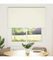 vidaXL Roller Blind Blackout Off White 125x130 cm Fabric Width 121.6 cm Polyester