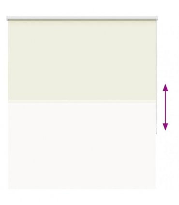 vidaXL Roller Blind Blackout Off White 125x130 cm Fabric Width 121.6 cm Polyester
