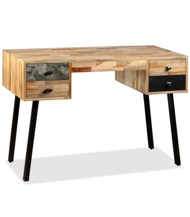 vidaXL Writing Desk Solid Reclaimed Teak 110x50x76 cm