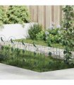 vidaXL Garden Fence 5 pcs Green Steel
