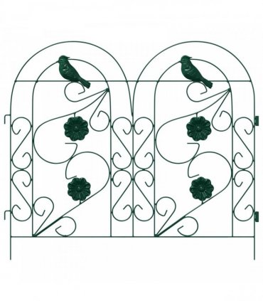 vidaXL Garden Fence 5 pcs Green Steel