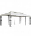 vidaXL Gazebo with Double Roof White 6x3 m Steel