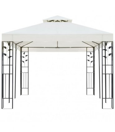 vidaXL Gazebo with Double Roof White 6x3 m Steel