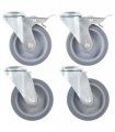 vidaXL Bolt Hole Swivel Casters 4 pcs 100 mm