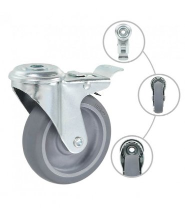vidaXL Bolt Hole Swivel Casters 4 pcs 100 mm
