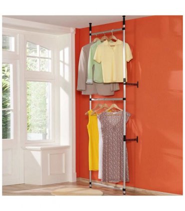 vidaXL Telescopic Wardrobe System with Rods Aluminium