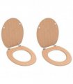 vidaXL WC Toilet Seats 2 pcs with Lids MDF Bamboo Design