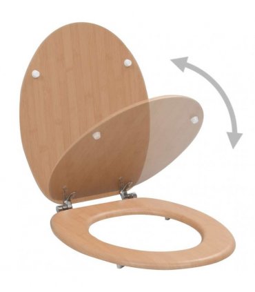 vidaXL WC Toilet Seats 2 pcs with Lids MDF Bamboo Design