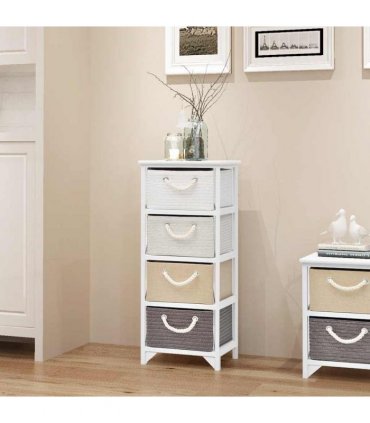 vidaXL Storage Cabinet | White, Grey, Beige, Black | Paulownia wood, MDF