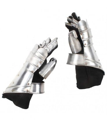 vidaXL Medieval Knight Gauntlets Replica LARP Silver Steel